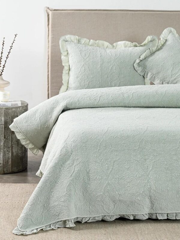 cubrecama royal supreme gris y verde